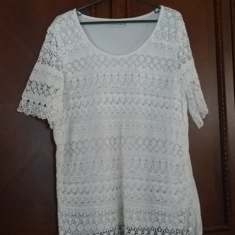 Lace front top.